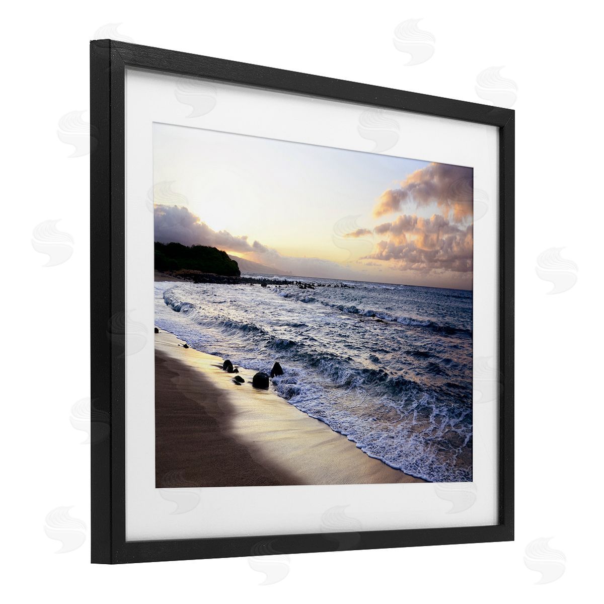 BRUCE NAWROCKE Angled Sunset Beach Canvas Wall Art Print