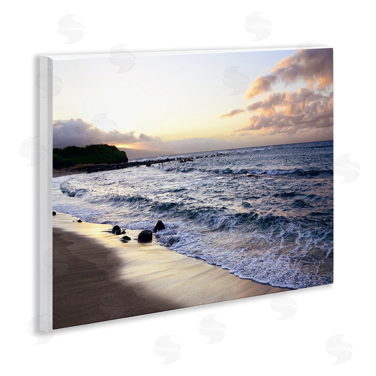 BRUCE NAWROCKE Angled Sunset Beach Canvas Wall Art Print
