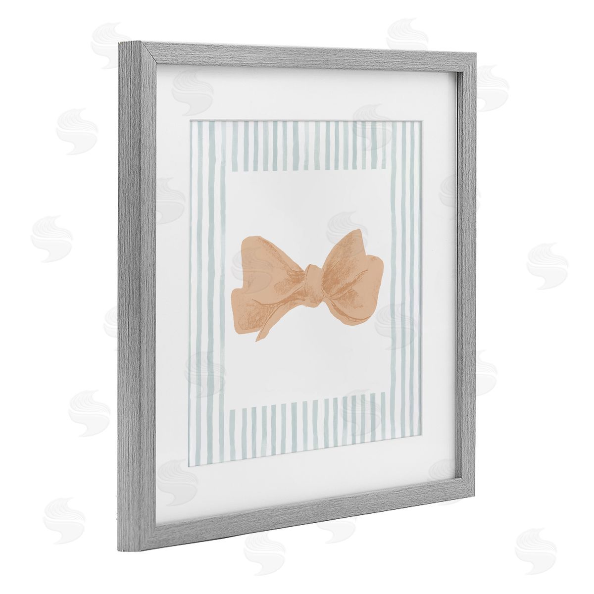 PATRICIA PINTO Pastel Bow in Striped Border Canvas Wall Art Print