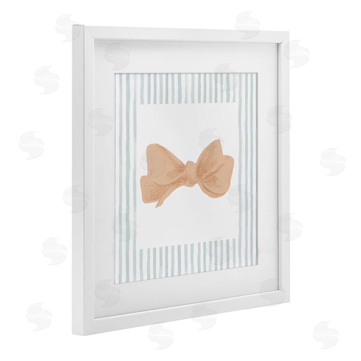 PATRICIA PINTO Pastel Bow in Striped Border Canvas Wall Art Print