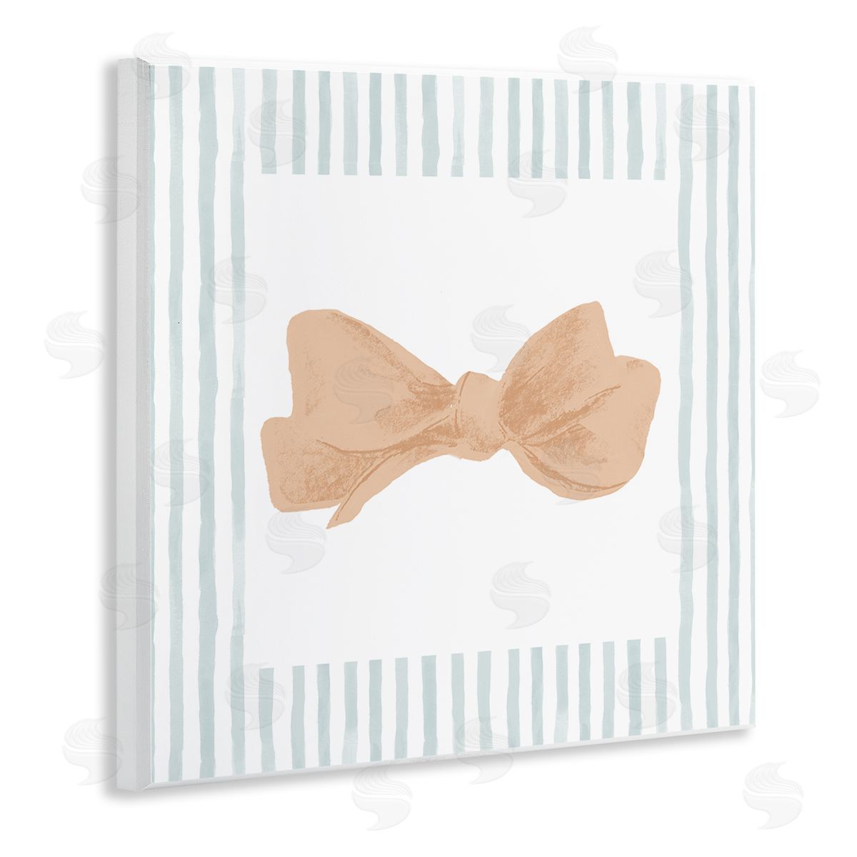 PATRICIA PINTO Pastel Bow in Striped Border Canvas Wall Art Print