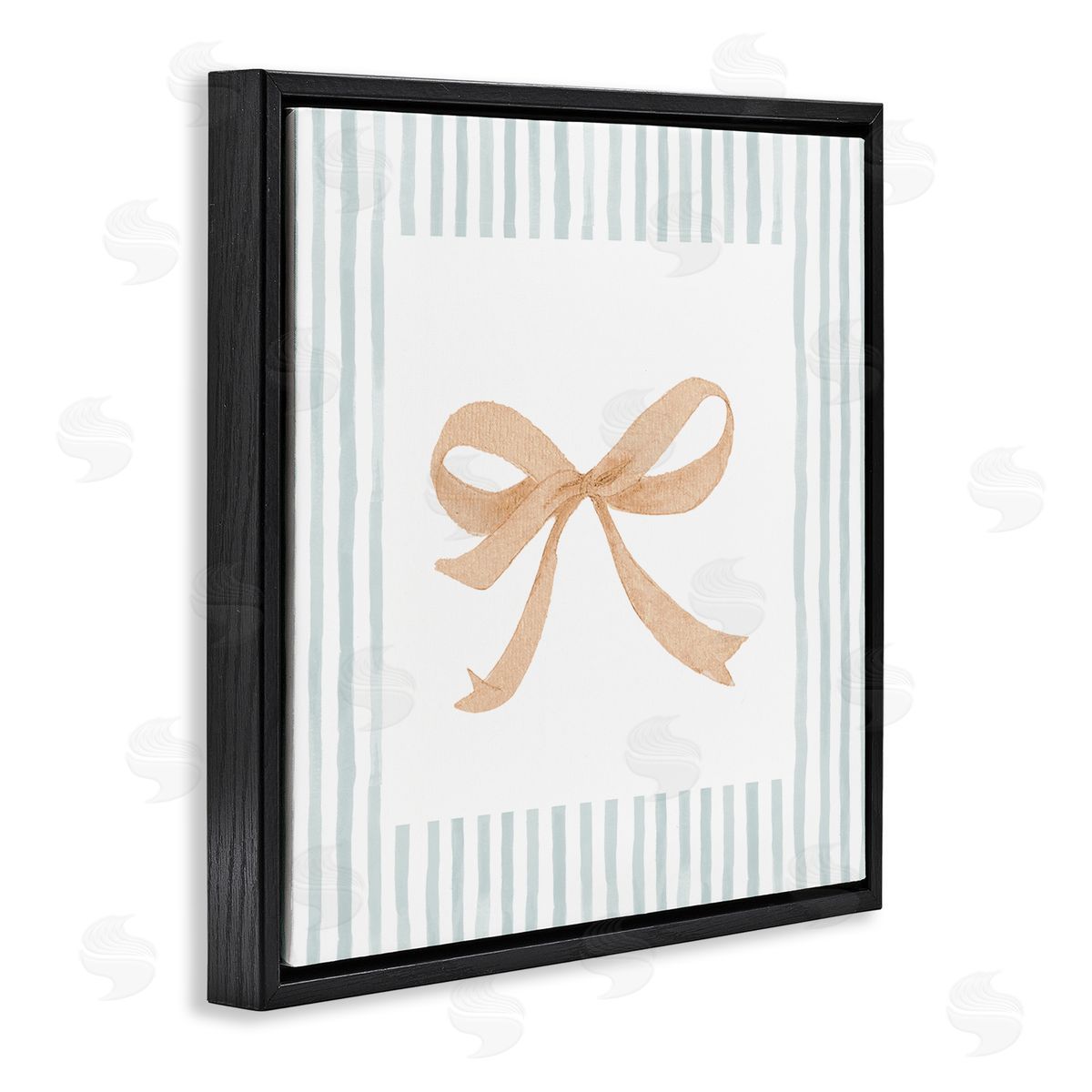 PATRICIA PINTO Chic Bow with Striped Border Canvas Wall Art Print
