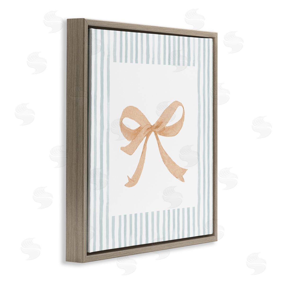 PATRICIA PINTO Chic Bow with Striped Border Canvas Wall Art Print