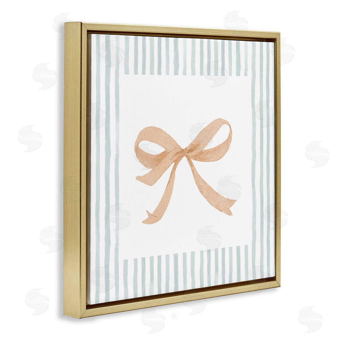 PATRICIA PINTO Chic Bow with Striped Border Canvas Wall Art Print