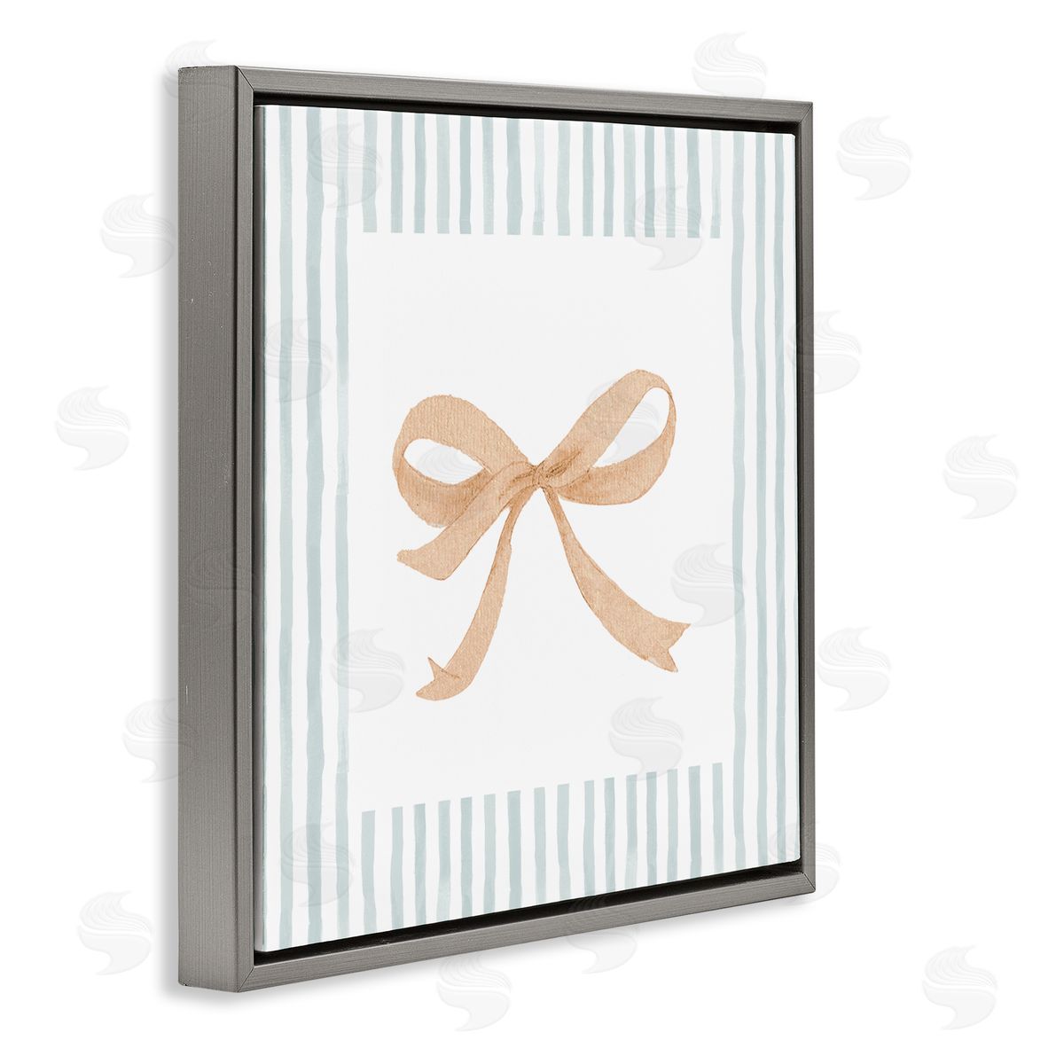 PATRICIA PINTO Chic Bow with Striped Border Canvas Wall Art Print