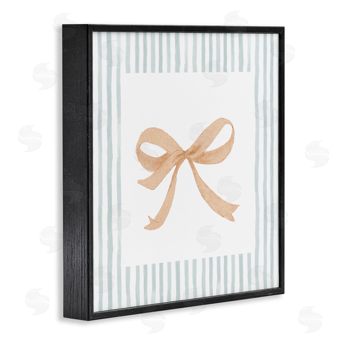 PATRICIA PINTO Chic Bow with Striped Border Canvas Wall Art Print