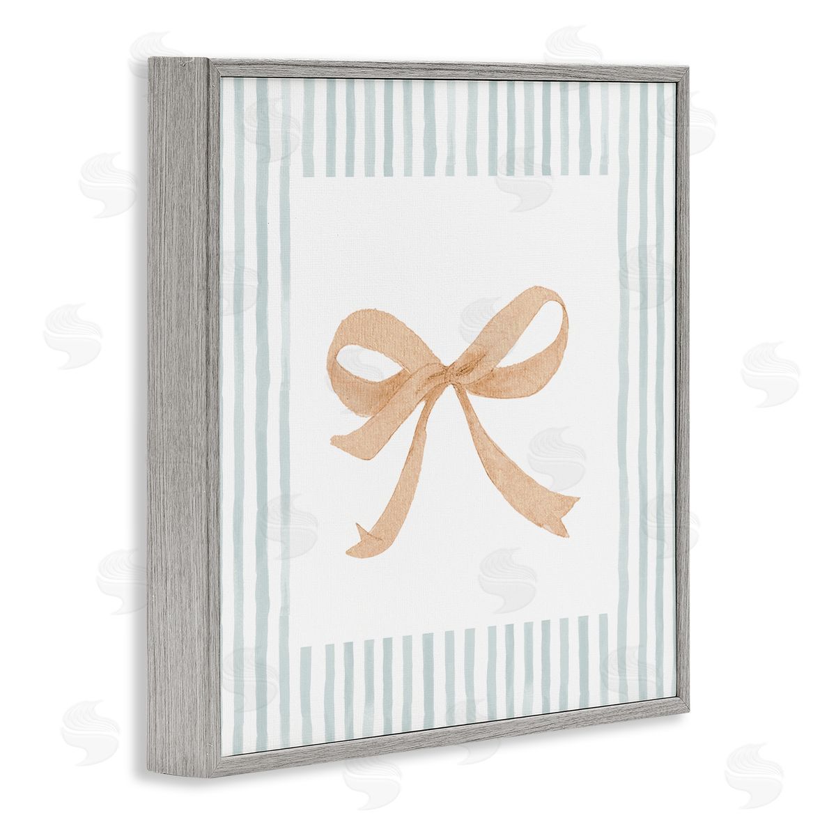 PATRICIA PINTO Chic Bow with Striped Border Canvas Wall Art Print