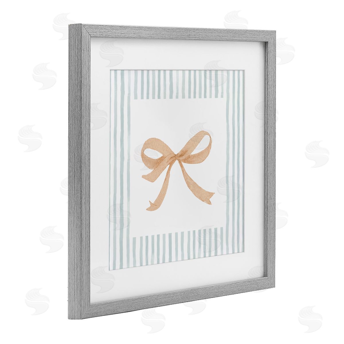 PATRICIA PINTO Chic Bow with Striped Border Canvas Wall Art Print