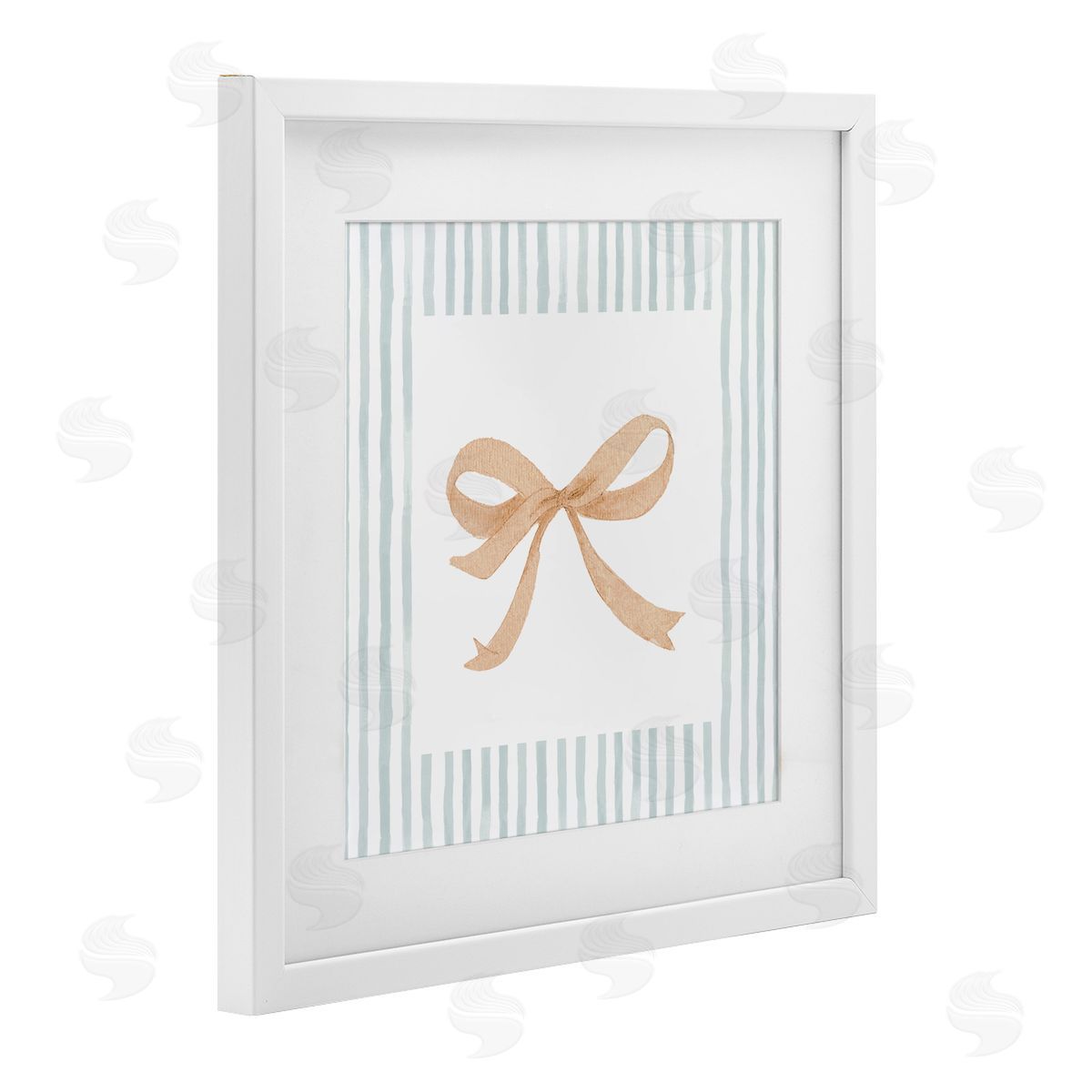 PATRICIA PINTO Chic Bow with Striped Border Canvas Wall Art Print
