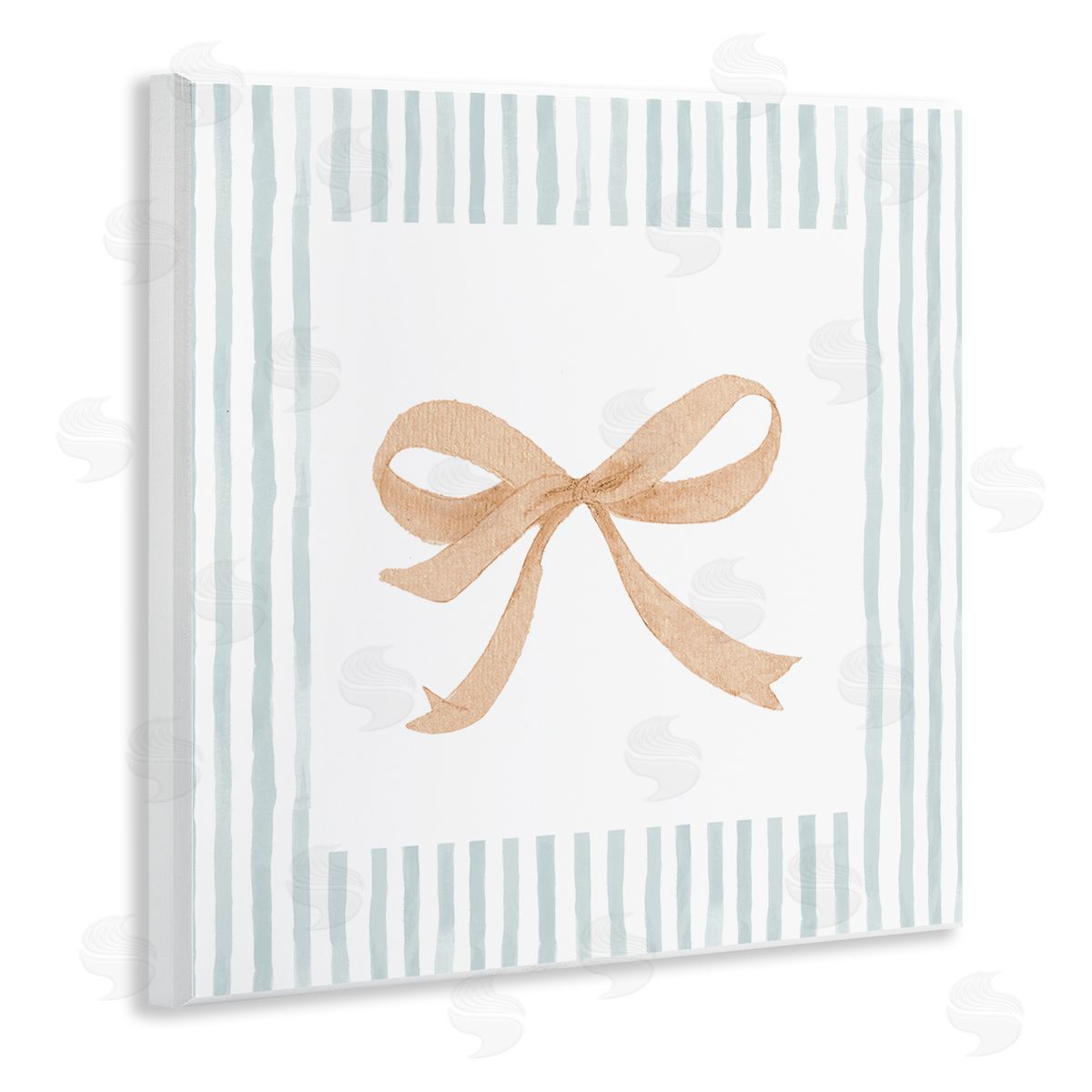 PATRICIA PINTO Chic Bow with Striped Border Canvas Wall Art Print