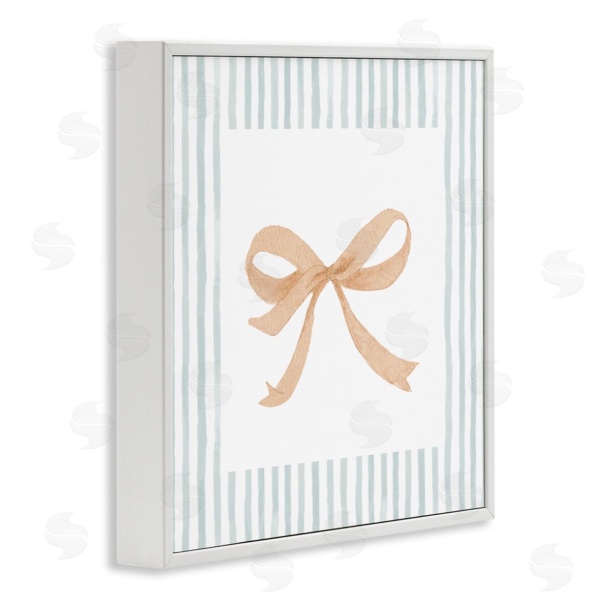 PATRICIA PINTO Chic Bow with Striped Border Canvas Wall Art Print