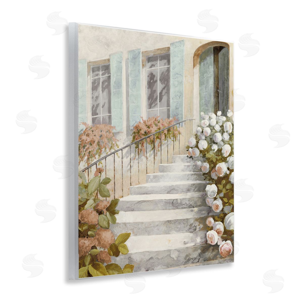 LORENZO COLLECTIVE Floral Entry Stairs Canvas Wall Art Print