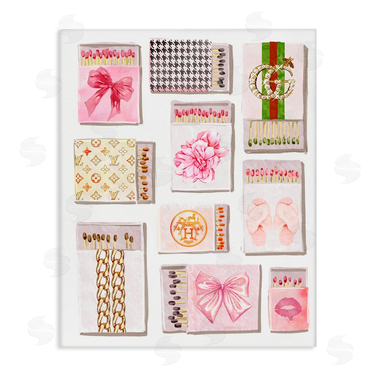 Ziwei Li Trendy Glam Match Boxes Canvas Wall Art Print