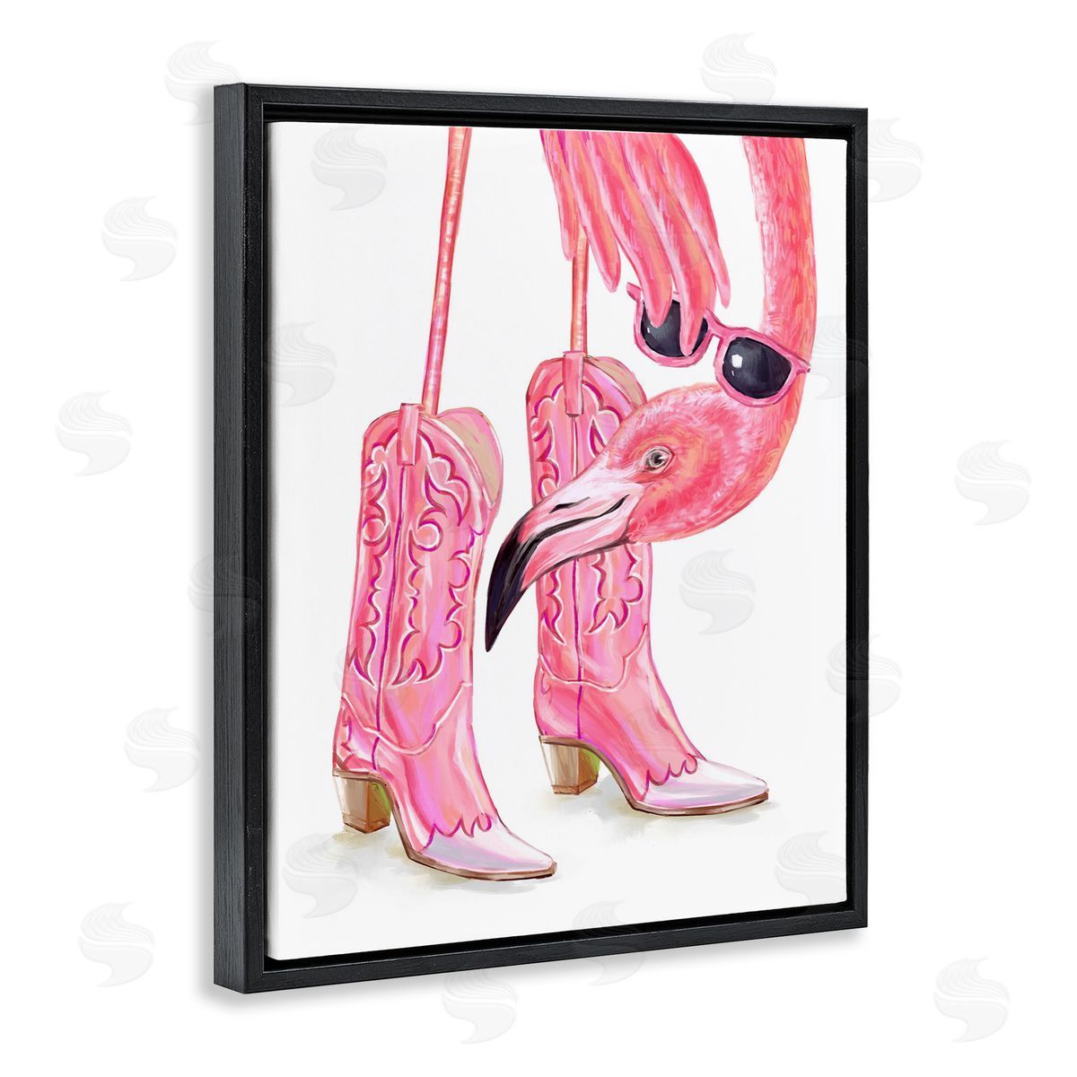 Ziwei Li Glam Cowgirl Flamingo Canvas Wall Art Print