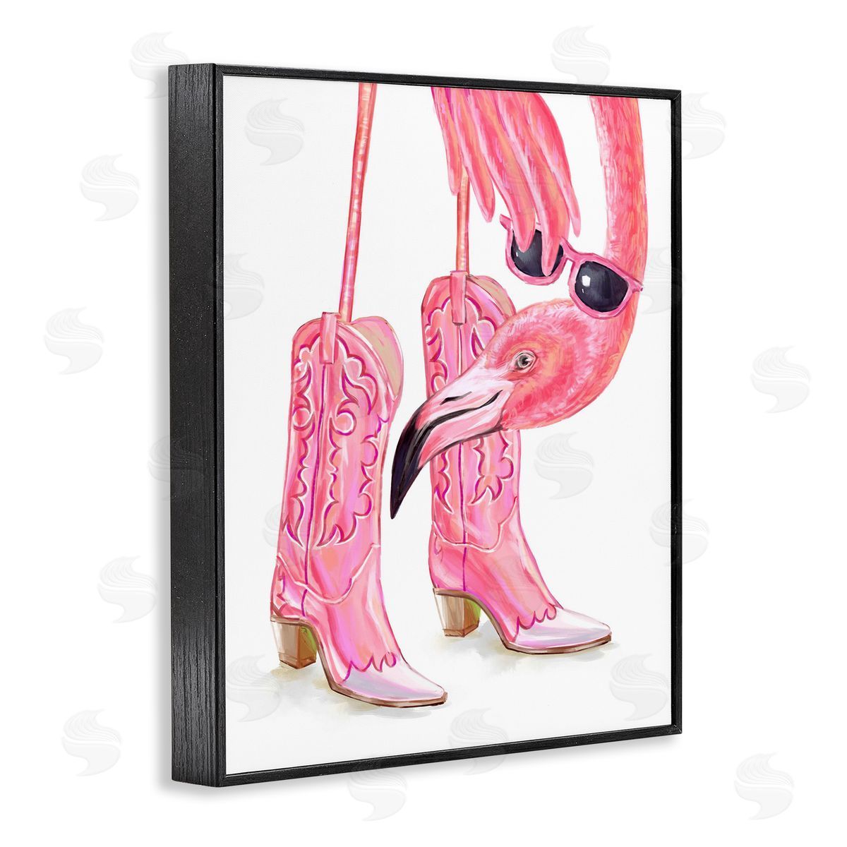 Ziwei Li Glam Cowgirl Flamingo Canvas Wall Art Print