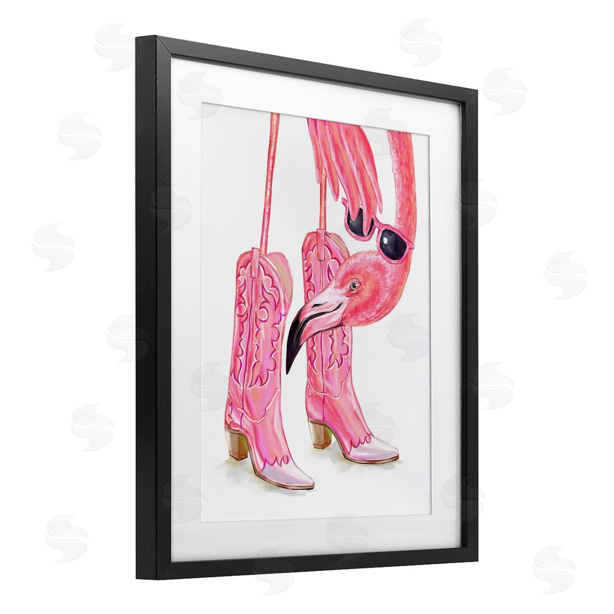 Ziwei Li Glam Cowgirl Flamingo Canvas Wall Art Print