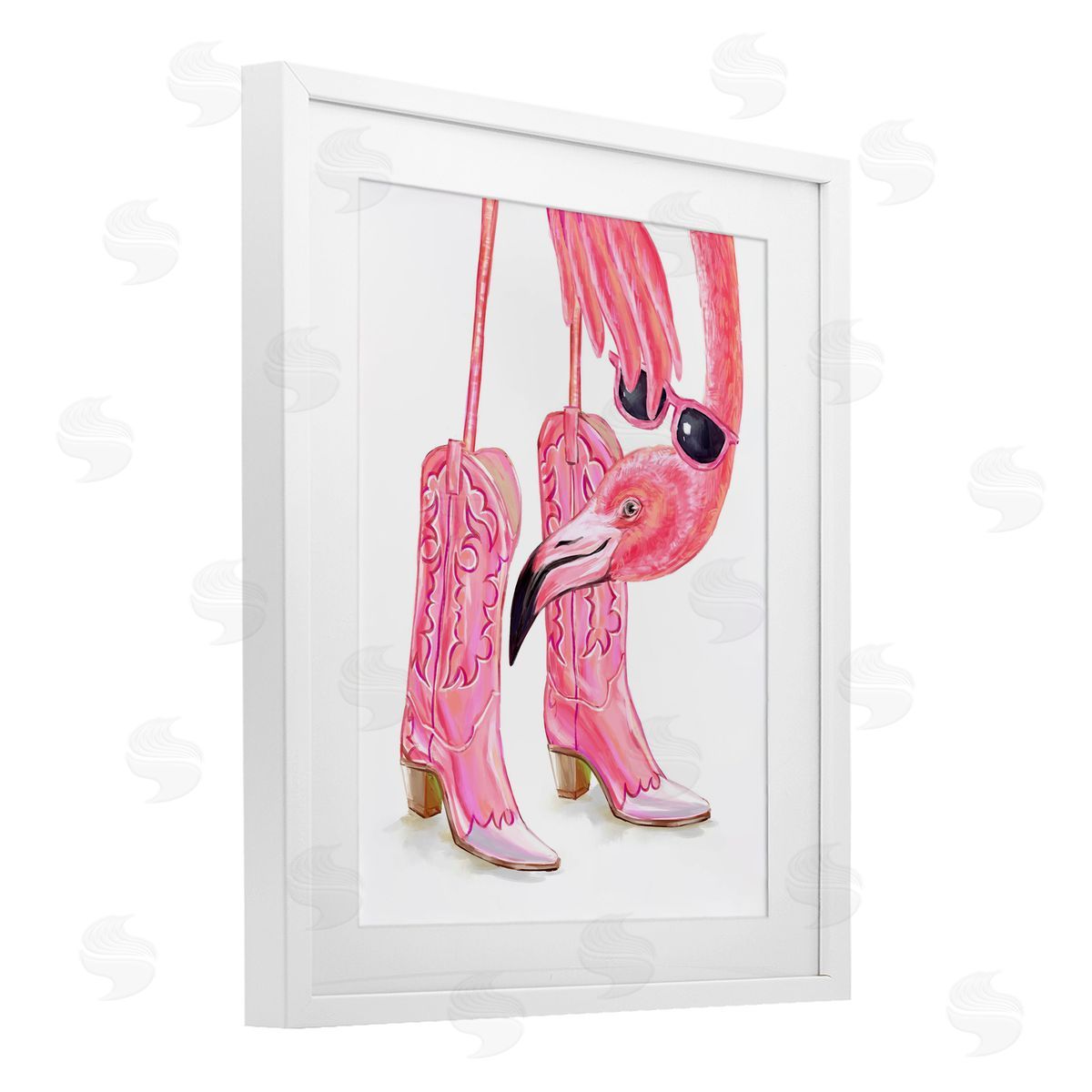 Ziwei Li Glam Cowgirl Flamingo Canvas Wall Art Print