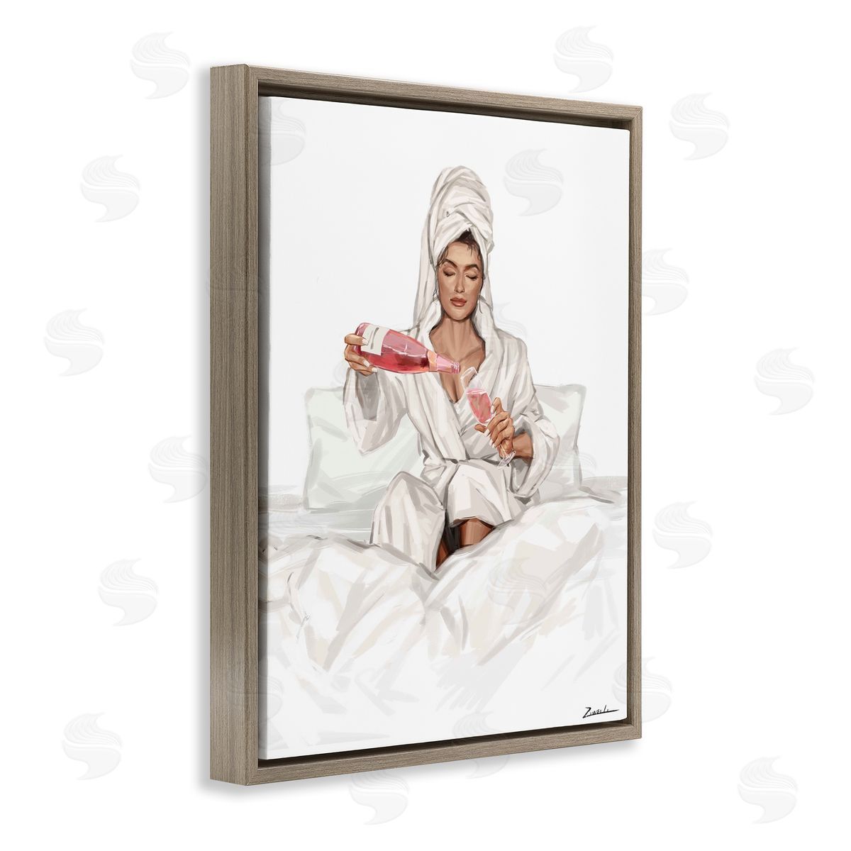 Ziwei Li Female Pouring Champagne Canvas Wall Art Print