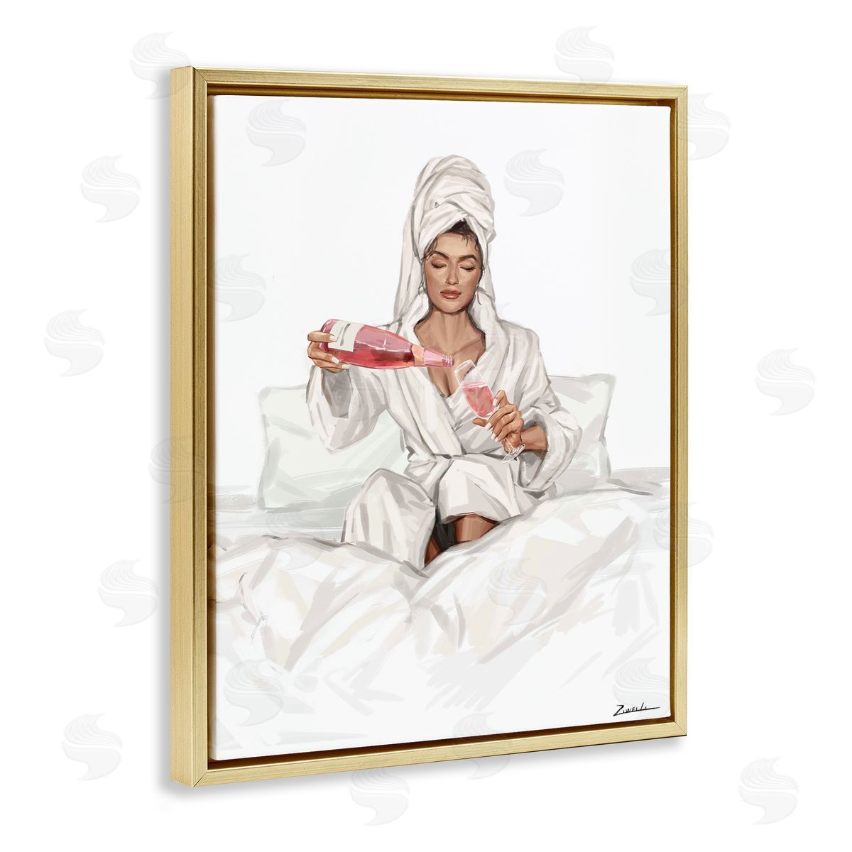 Ziwei Li Female Pouring Champagne Canvas Wall Art Print