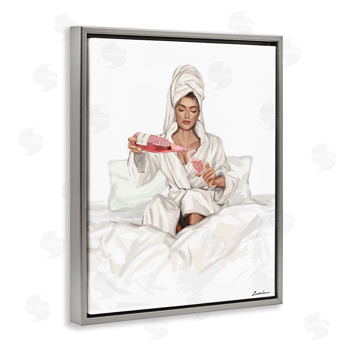 Ziwei Li Female Pouring Champagne Canvas Wall Art Print