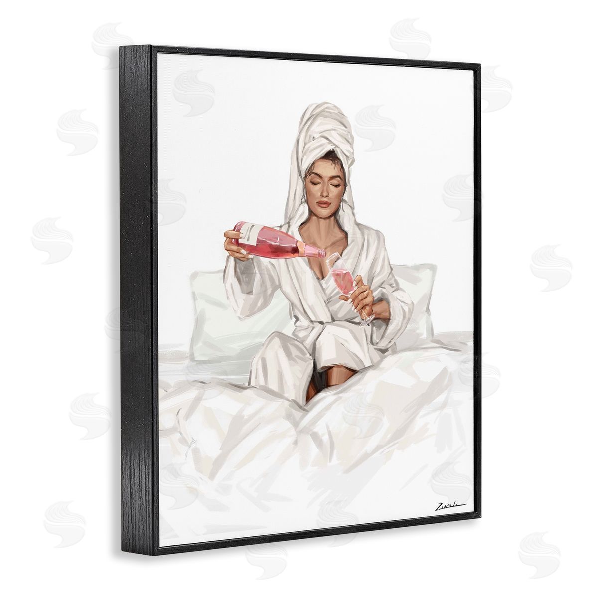 Ziwei Li Female Pouring Champagne Canvas Wall Art Print