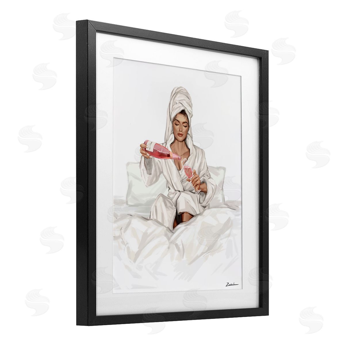 Ziwei Li Female Pouring Champagne Canvas Wall Art Print
