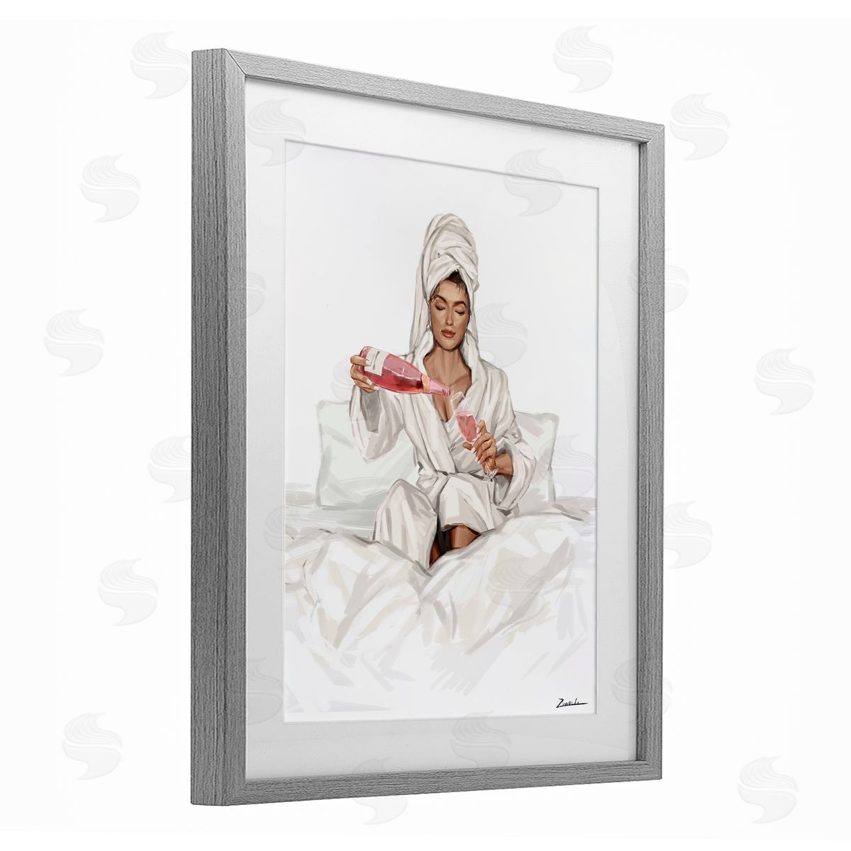 Ziwei Li Female Pouring Champagne Canvas Wall Art Print