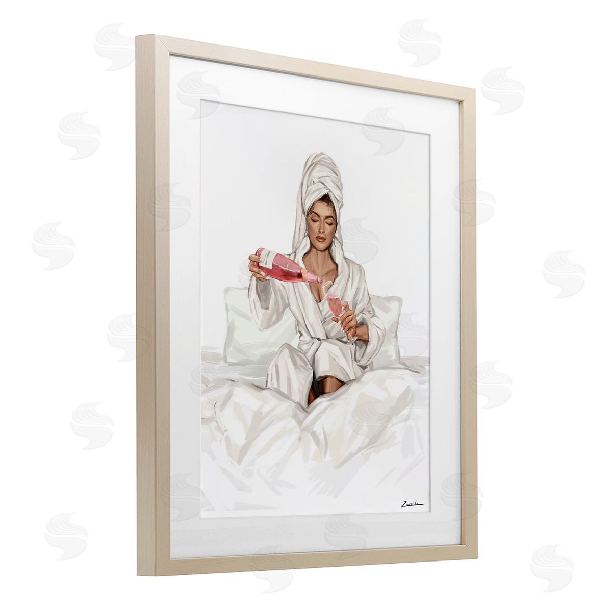 Ziwei Li Female Pouring Champagne Canvas Wall Art Print