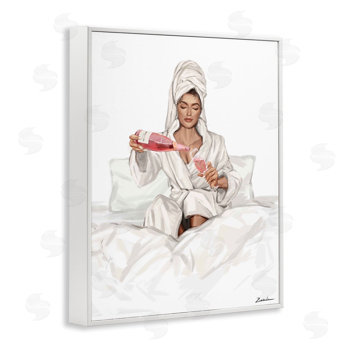 Ziwei Li Female Pouring Champagne Canvas Wall Art Print