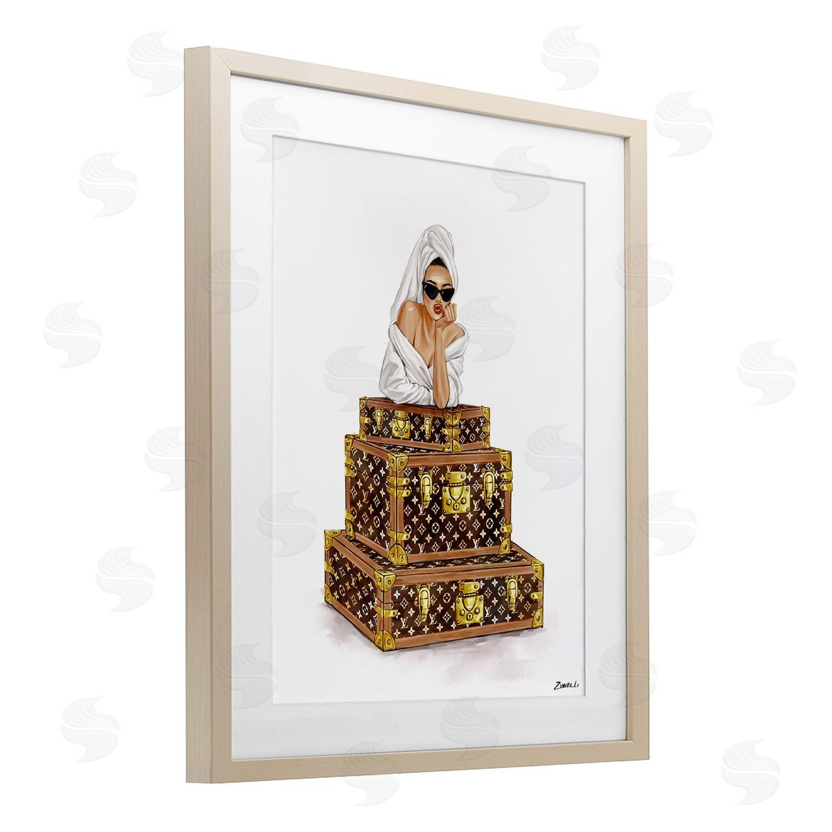 Ziwei Li Luxury Bathrobe Girl Canvas Wall Art Print