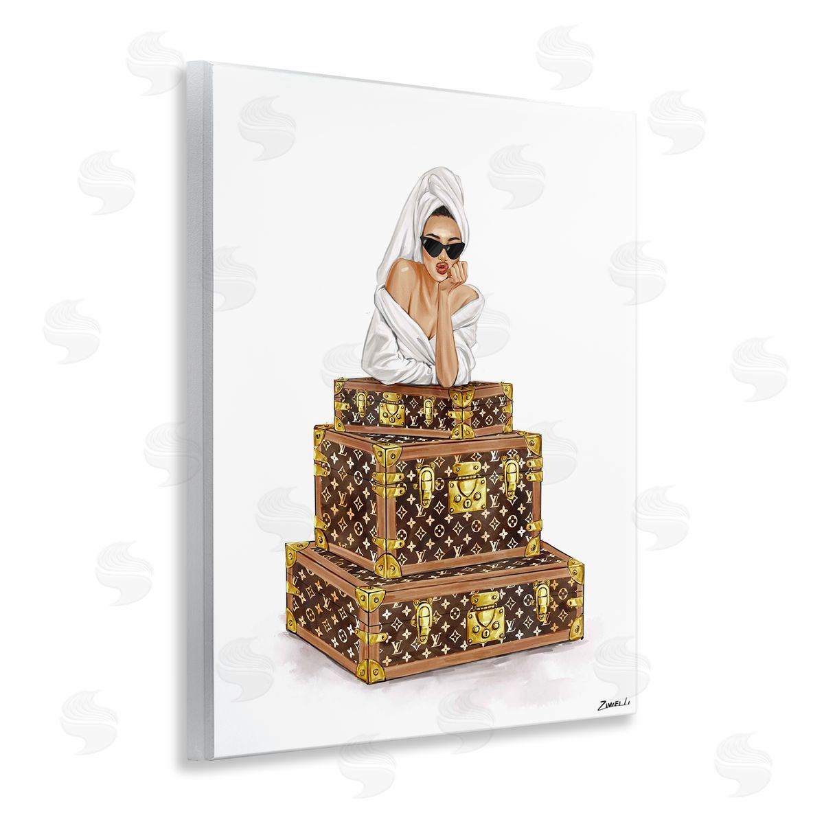 Ziwei Li Luxury Bathrobe Girl Canvas Wall Art Print