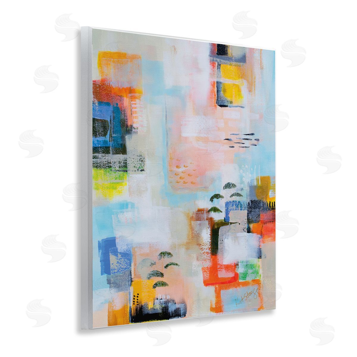 Katherine Irvin With A View Abstract Canvas Wall Art Print