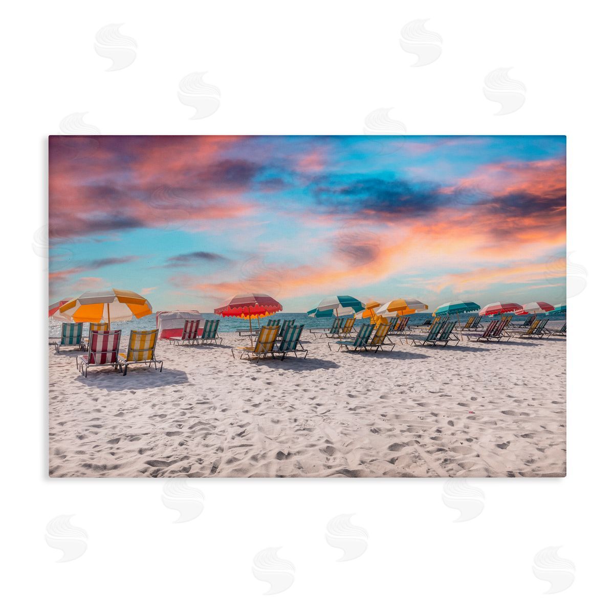 Richard Silver South Beach Miami Chairs Canvas Wall Art Print