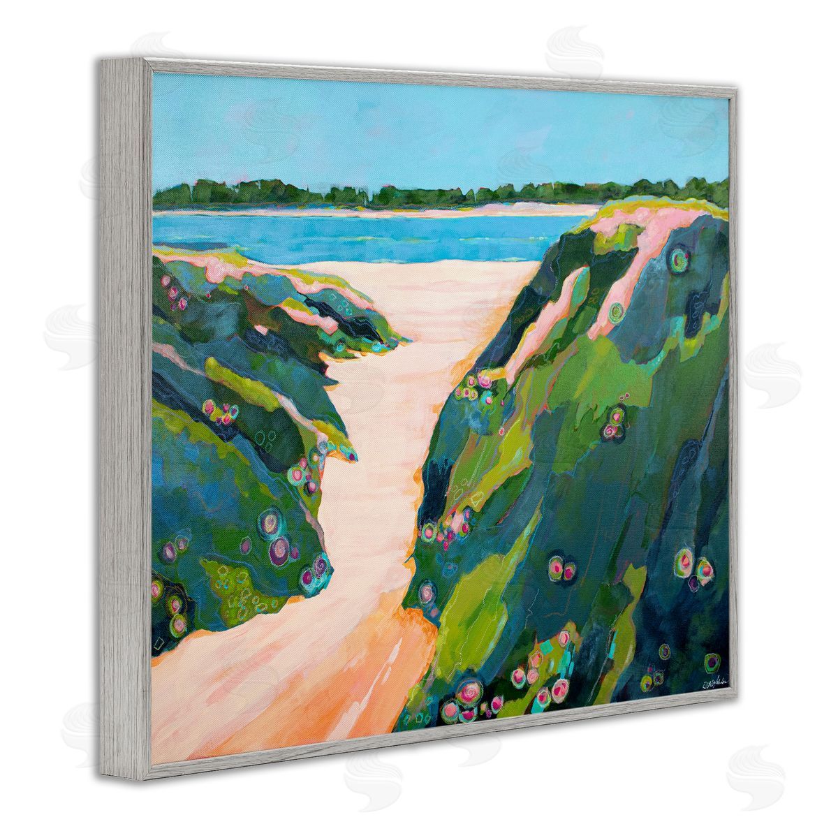 Dorothy Holmes Mohler Floral Cliffs Landscape Canvas Wall Art Print