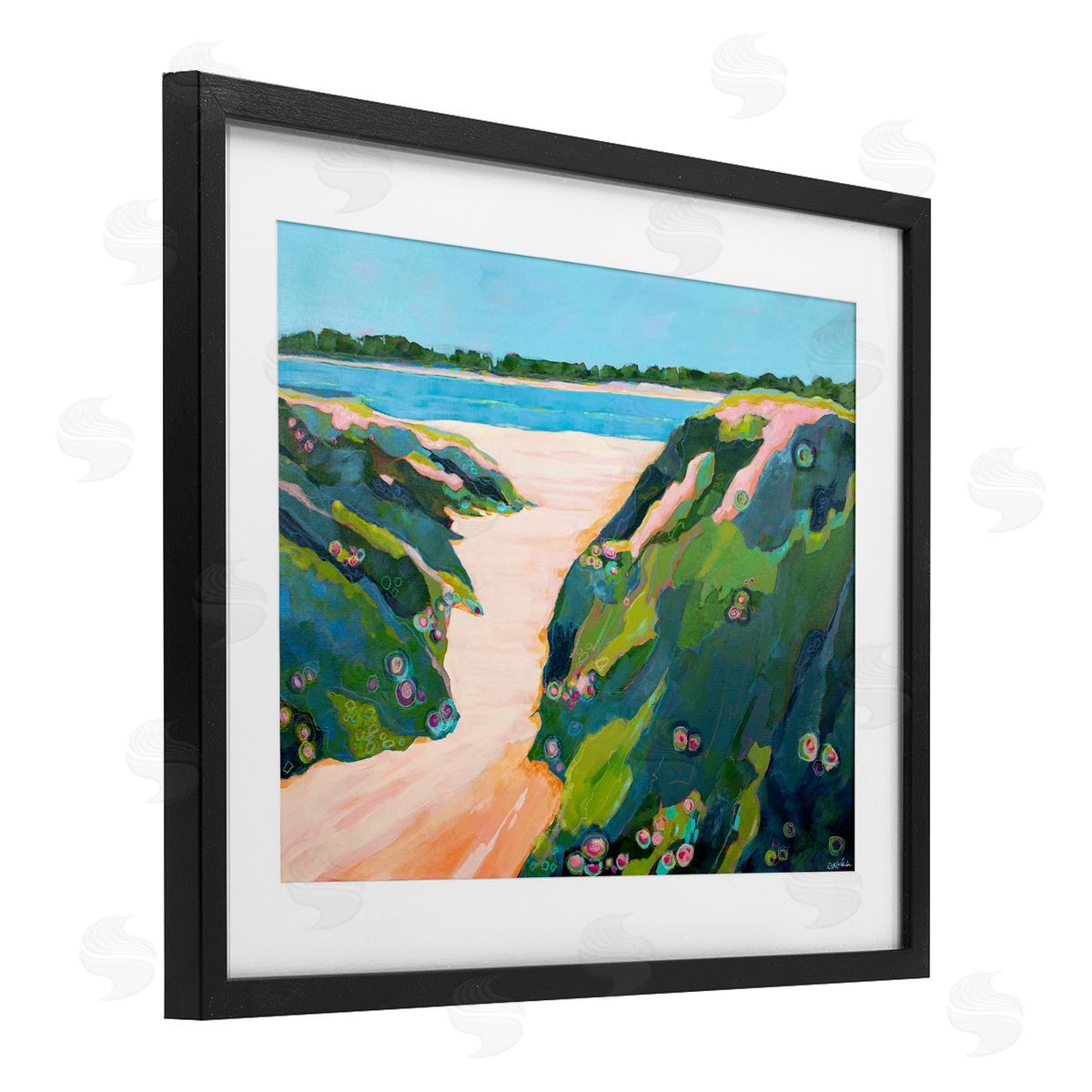 Dorothy Holmes Mohler Floral Cliffs Landscape Canvas Wall Art Print