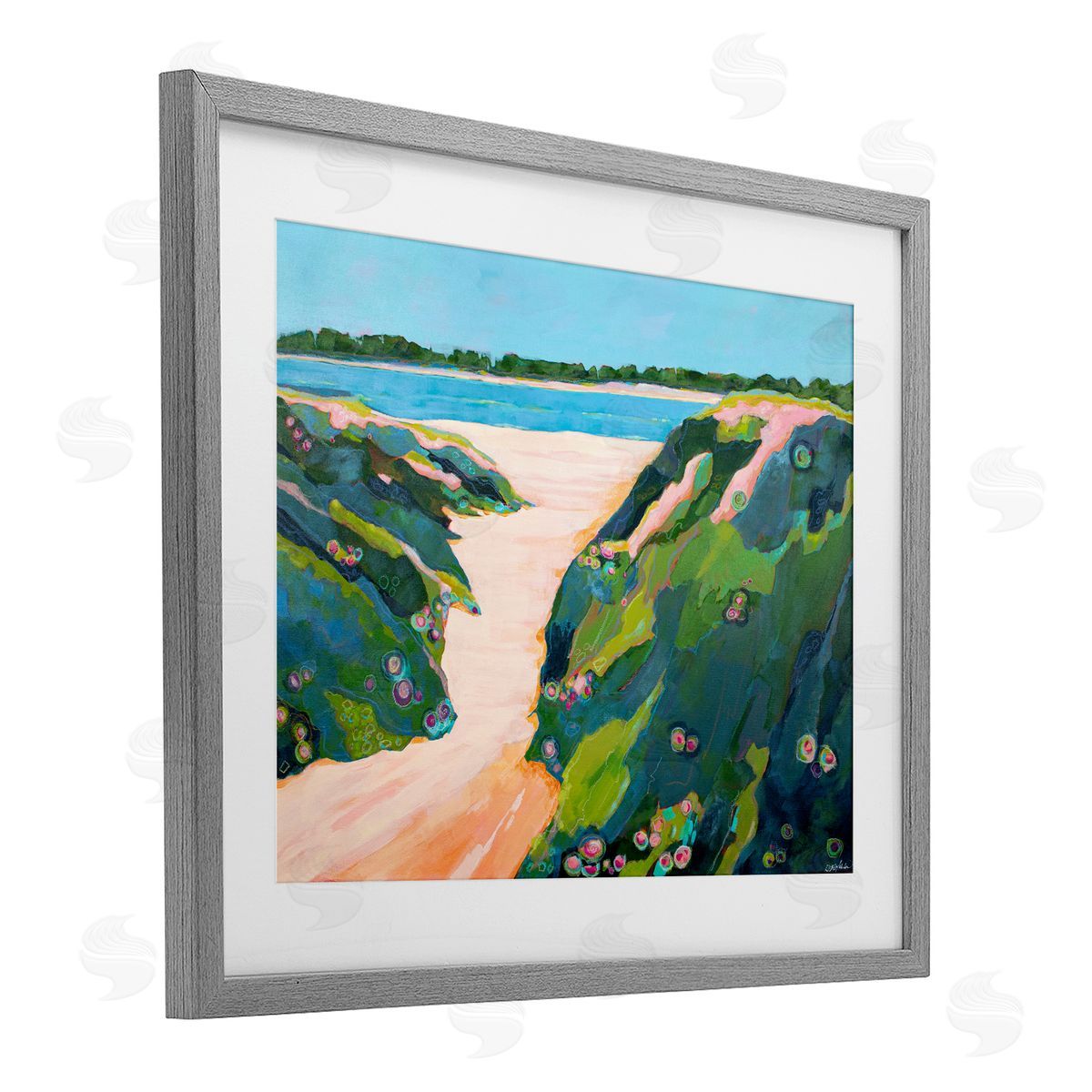 Dorothy Holmes Mohler Floral Cliffs Landscape Canvas Wall Art Print