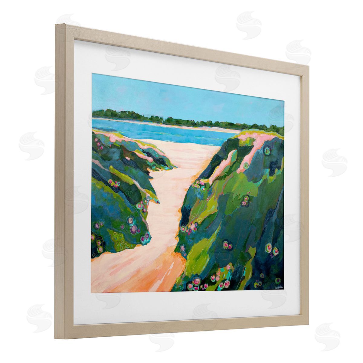 Dorothy Holmes Mohler Floral Cliffs Landscape Canvas Wall Art Print