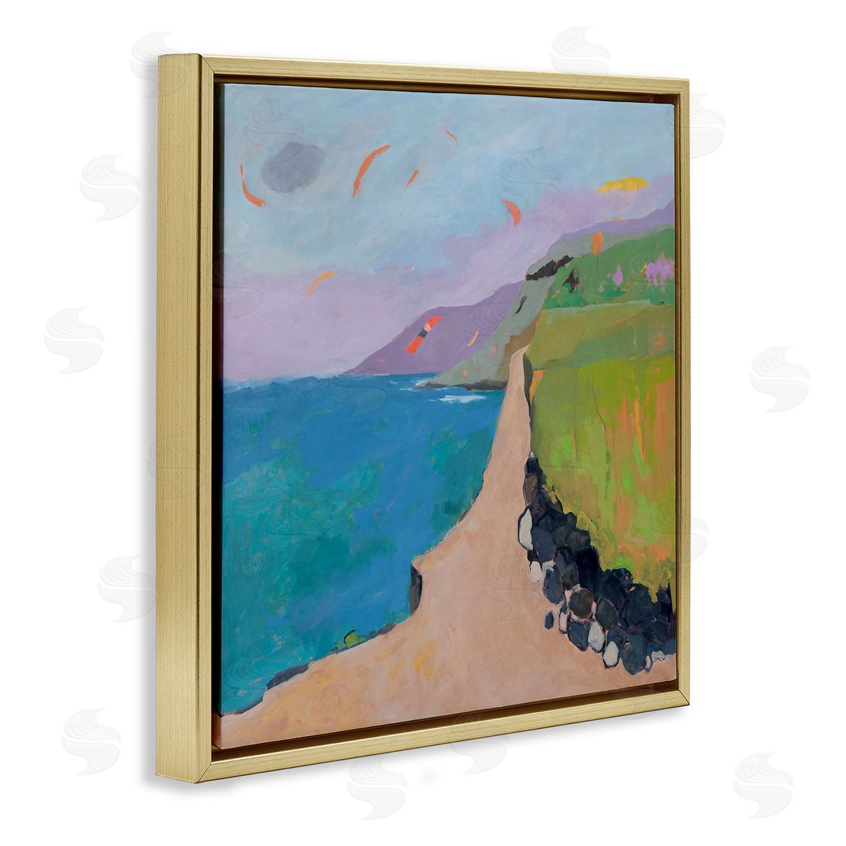 Jenny Wantuch Kites over Coastal View Canvas Wall Art Print