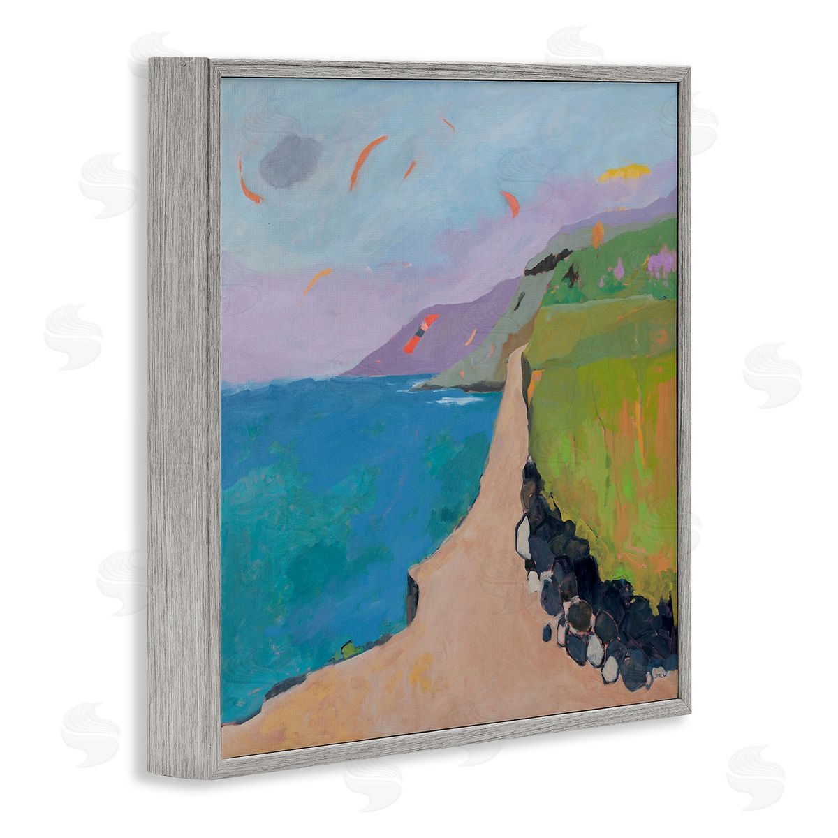 Jenny Wantuch Kites over Coastal View Canvas Wall Art Print