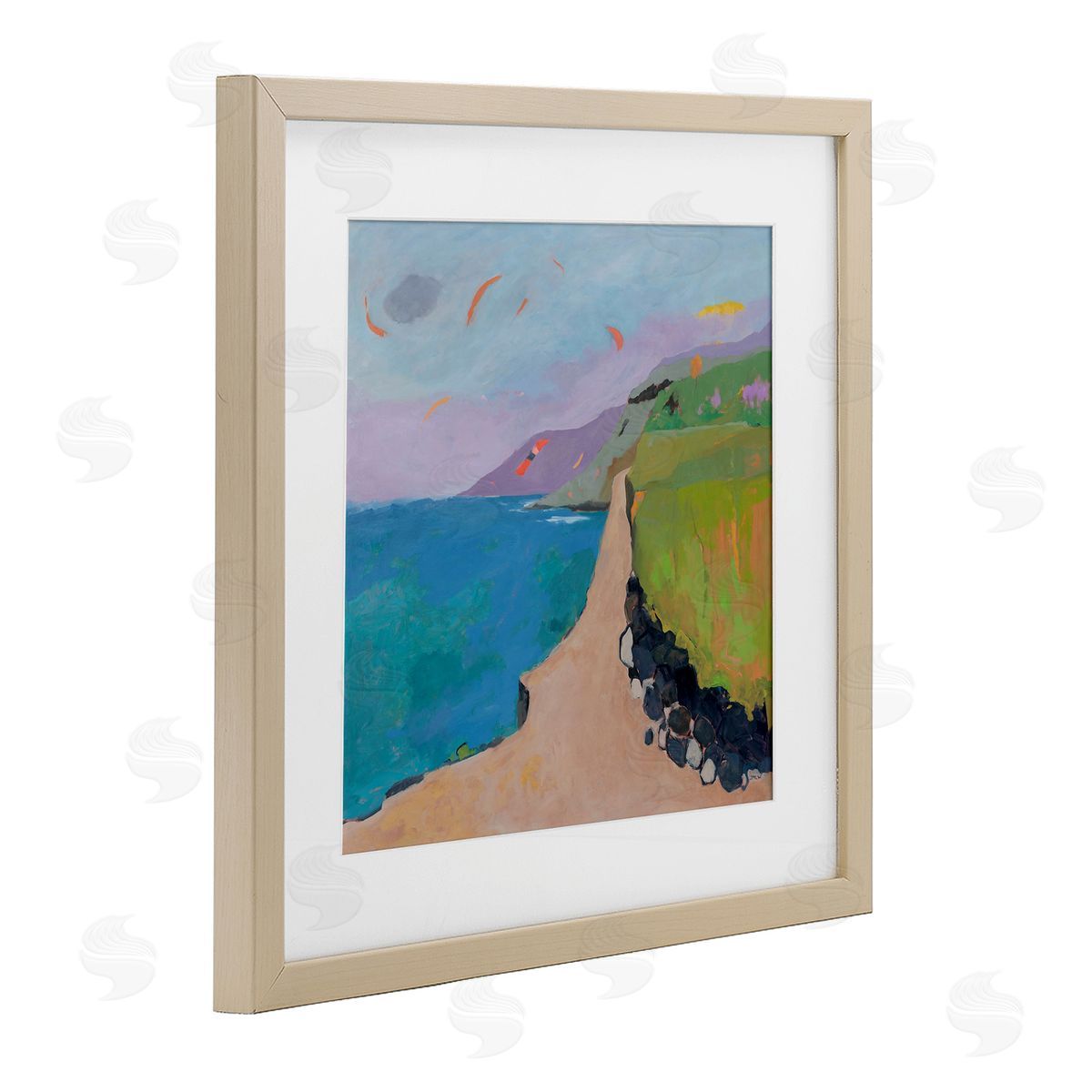 Jenny Wantuch Kites over Coastal View Canvas Wall Art Print