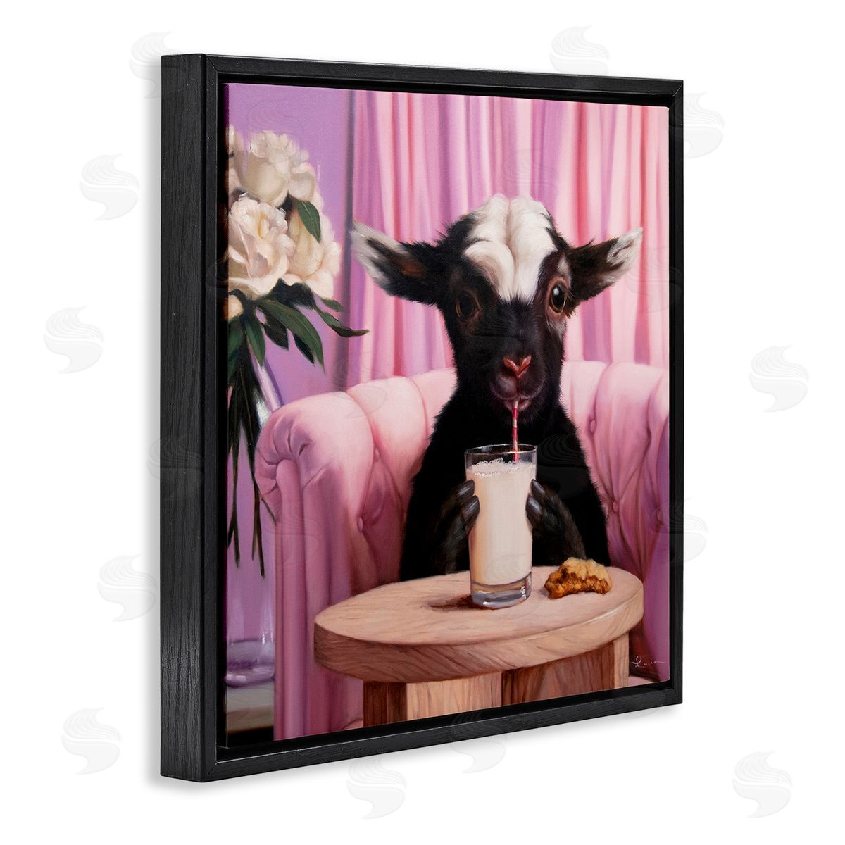 Lucia Heffernan Baby Goat Sipping Milk Canvas Wall Art Print