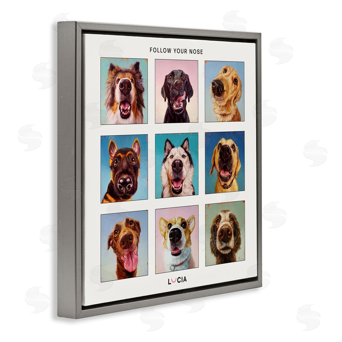 Lucia Heffernan Follow Your Nose Dogs Canvas Wall Art Print