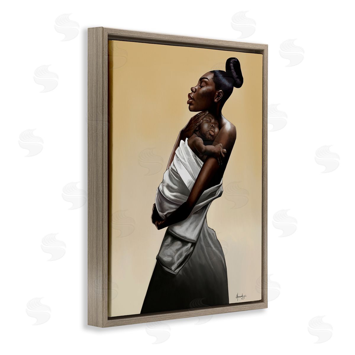 Manasseh Johnson Sr Mother And Child Tenderness Canvas Wall Art Print