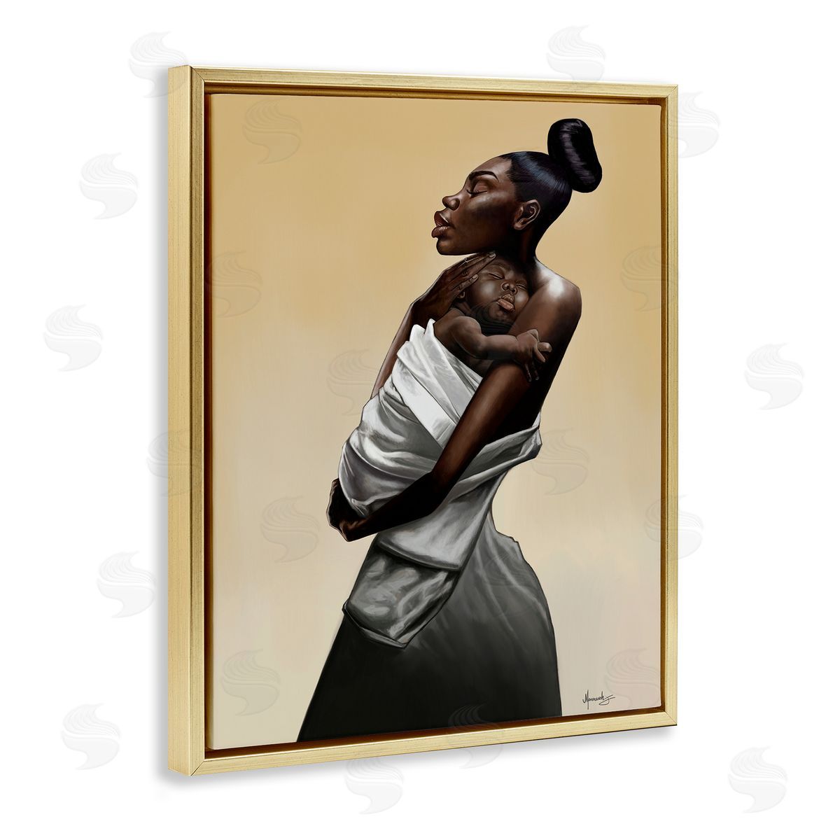 Manasseh Johnson Sr Mother And Child Tenderness Canvas Wall Art Print
