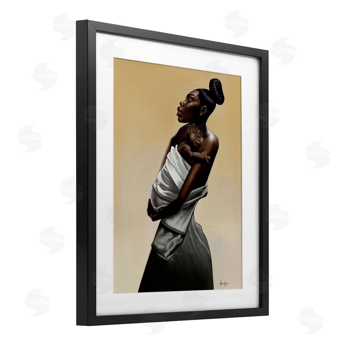 Manasseh Johnson Sr Mother And Child Tenderness Canvas Wall Art Print