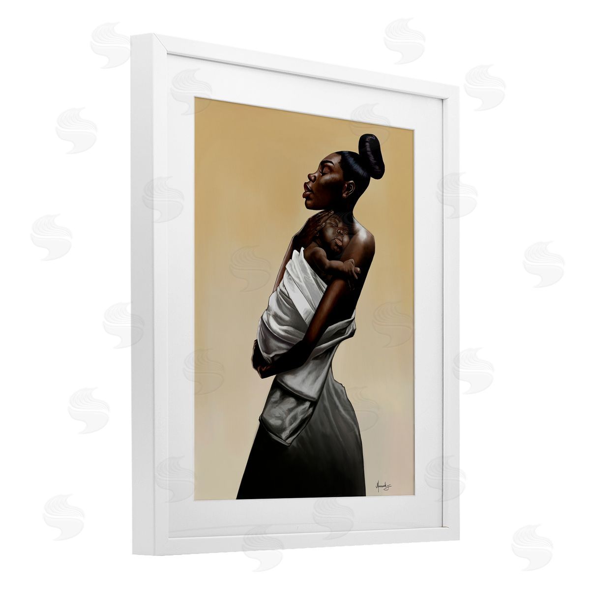 Manasseh Johnson Sr Mother And Child Tenderness Canvas Wall Art Print