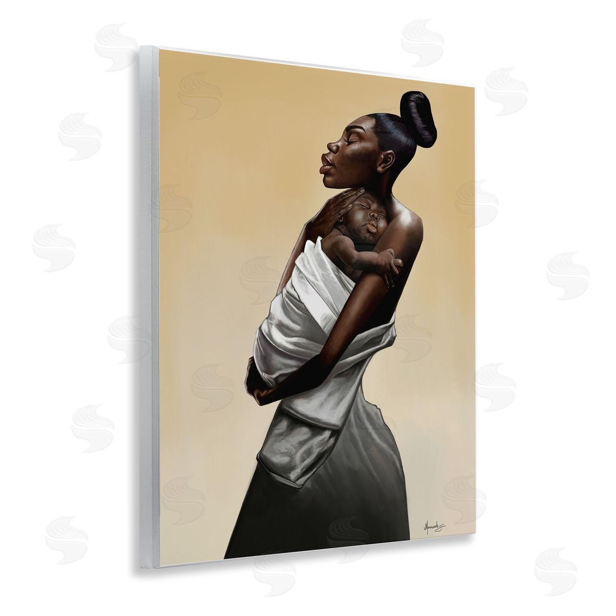 Manasseh Johnson Sr Mother And Child Tenderness Canvas Wall Art Print