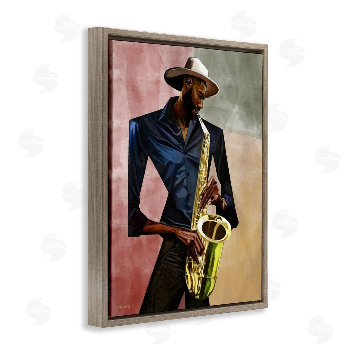 Manasseh Johnson Sr Sax Player Musician Canvas Wall Art Print
