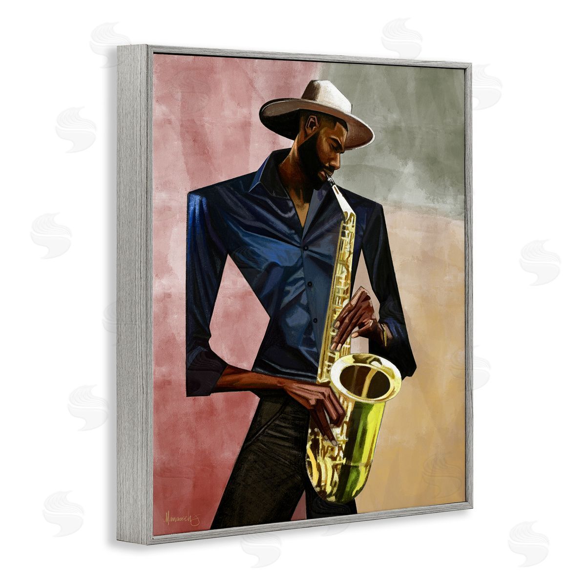 Manasseh Johnson Sr Sax Player Musician Canvas Wall Art Print