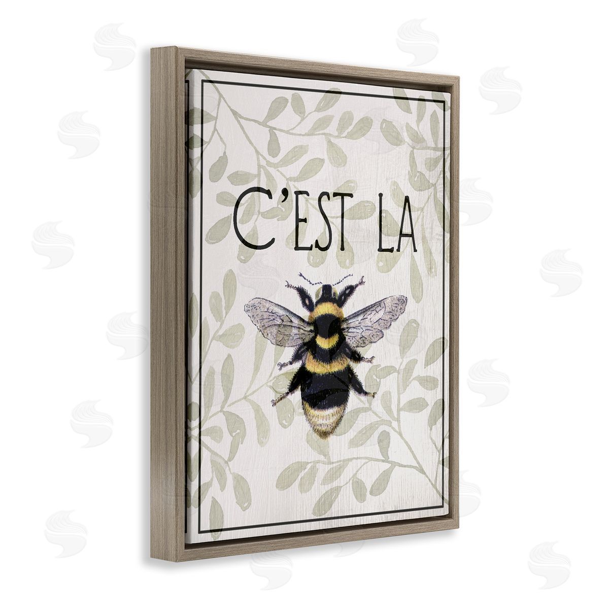Lil' Rue French Bee on Floral Canvas Wall Art Print